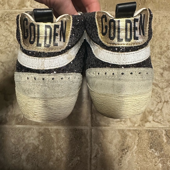 Golden Goose Black and White Glitter Sneakers - Picture 2 of 4